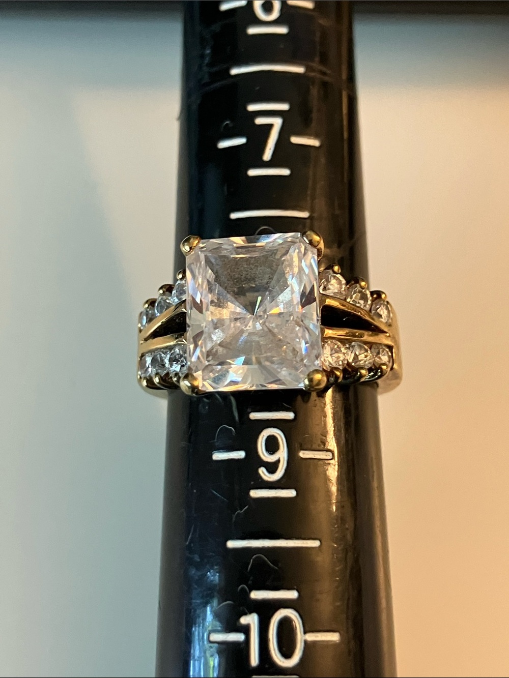 HC Statement Vermeil Ring with Large Clear Square Stone